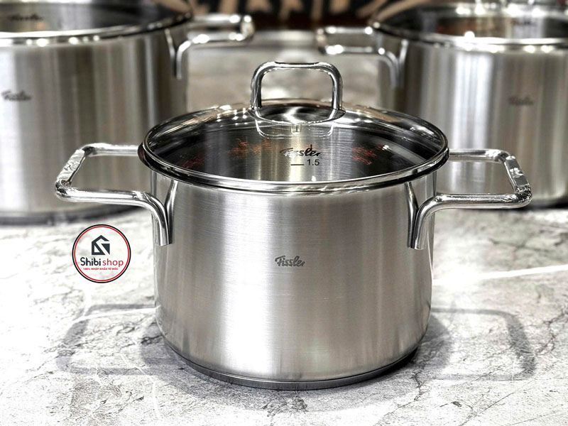 Bộ nồi FISSLER SATITHERM 2026 5 món MADE IN GERMANY chất liệu thép bóng mờ, nắp kính cường lực cao cấp - Ảnh 6