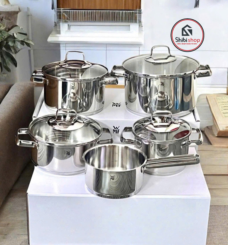 Bộ nồi WMF BELMONTE 5 món nắp kính cường lực cao cấp - Ảnh 3