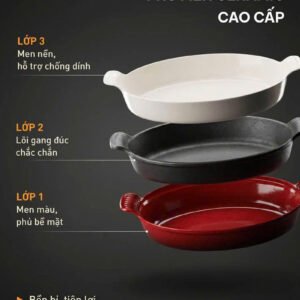 Chảo gang GKÖCH FD24C OVAL phủ men sứ cao cấp - Ảnh 10