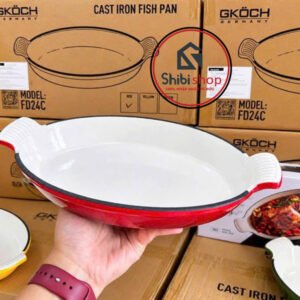 Chảo gang GKÖCH FD24C OVAL phủ men sứ cao cấp - Ảnh 2