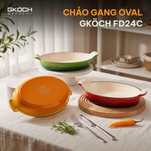 Chảo gang GKÖCH FD24C OVAL phủ men sứ cao cấp - Ảnh 9