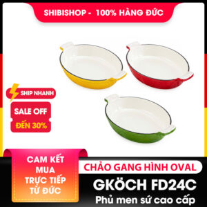 Chảo gang GKÖCH FD24C OVAL phủ men sứ cao cấp